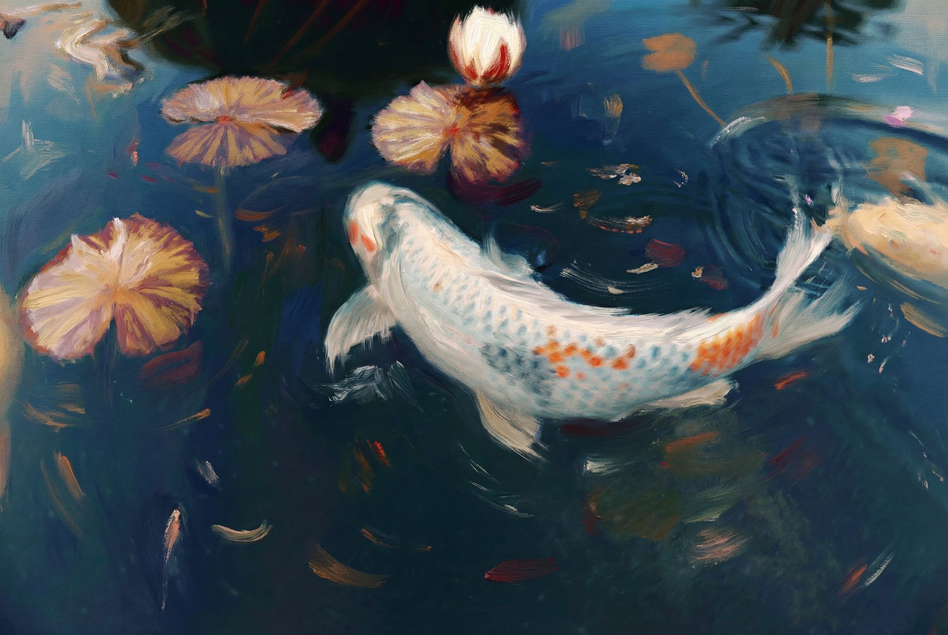 Koi painting symbolizing growth